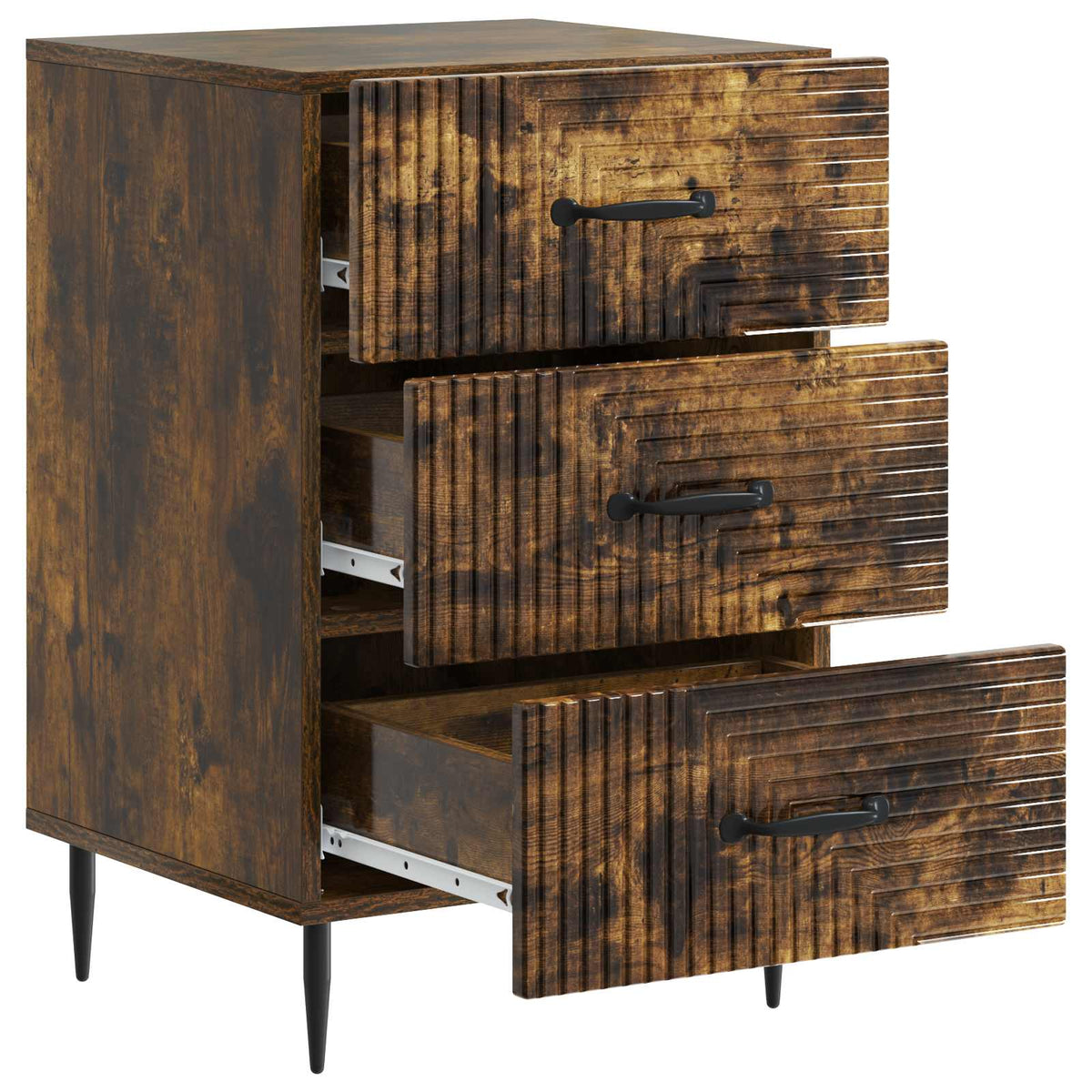 vidaXL Bedside Cabinet Smoked Oak 43 x 41 x 66.5 cm Engineered Wood 4