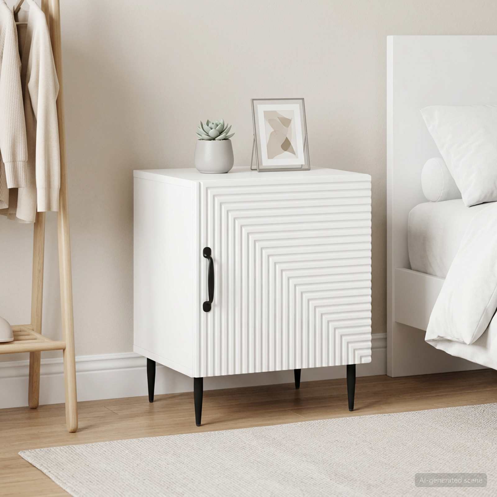 vidaXL Bedside Cabinet 2 pcs High Gloss White 43 x 34.5 x 50 cm 4