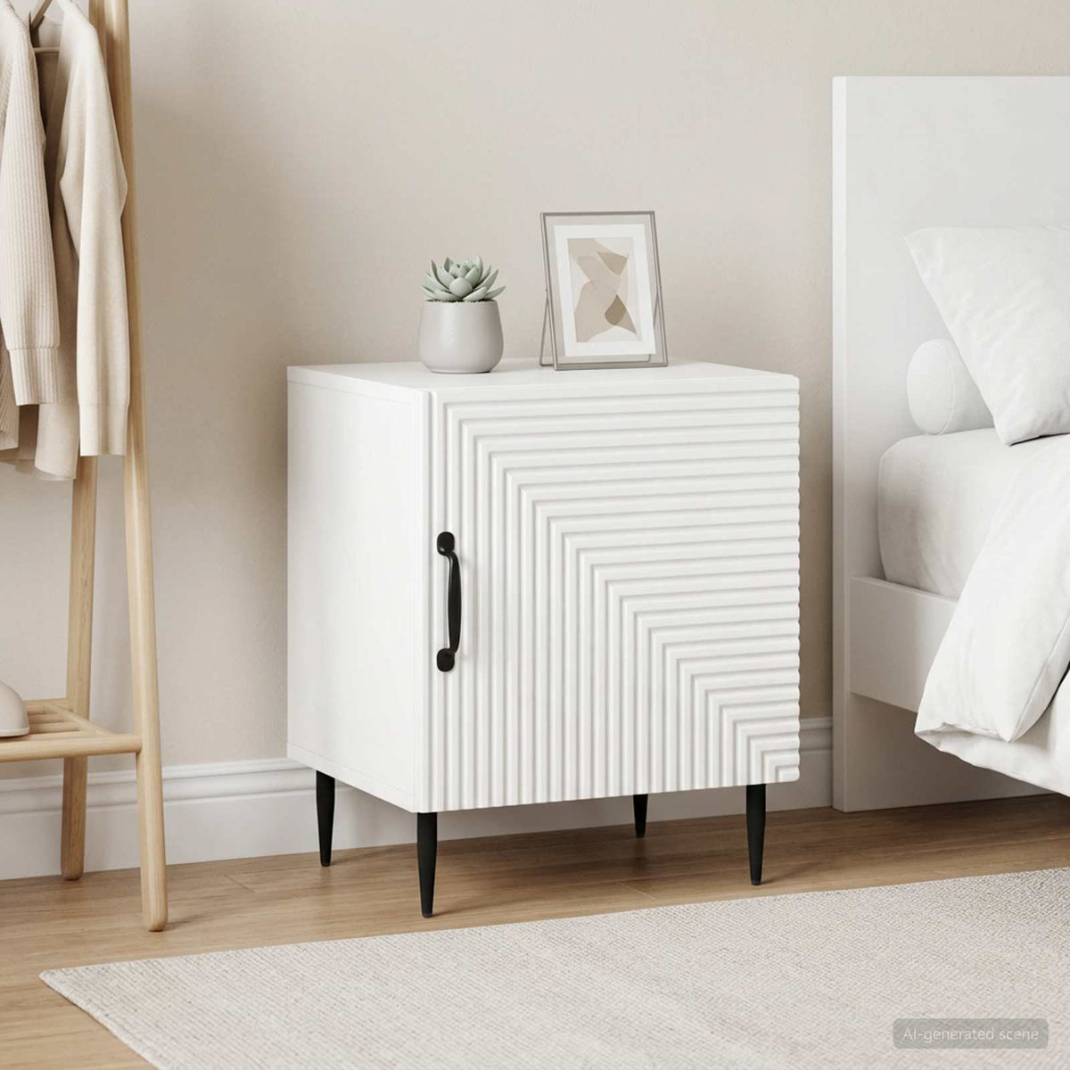 vidaXL Bedside Cabinet 2 pcs High Gloss White 43 x 34.5 x 50 cm 4