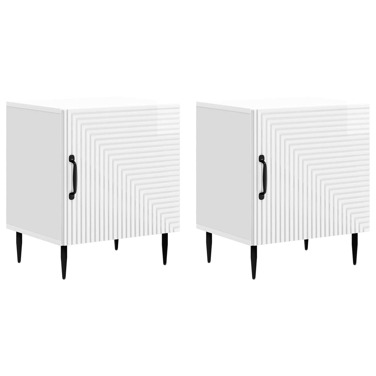vidaXL Bedside Cabinet 2 pcs High Gloss White 43 x 34.5 x 50 cm 2