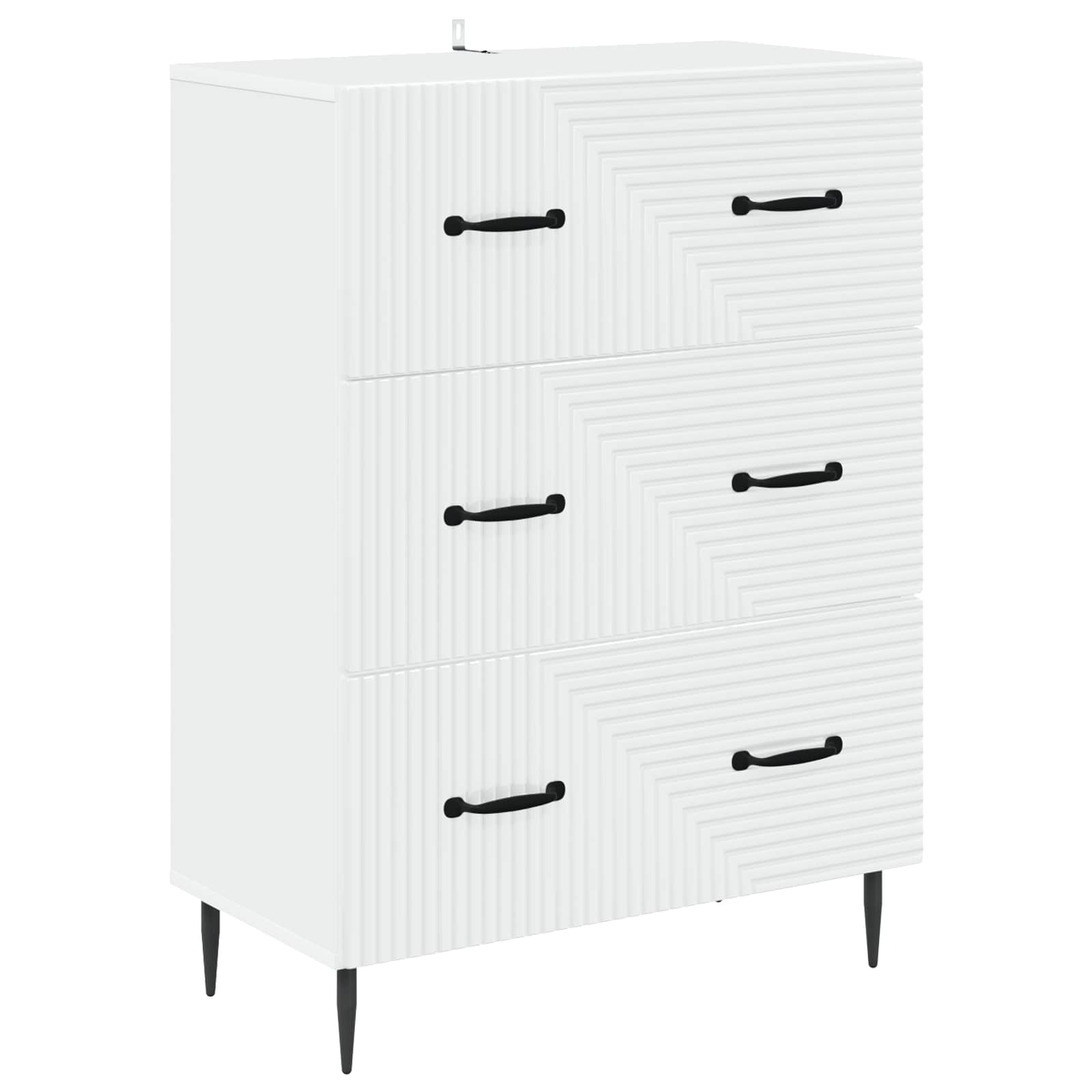 vidaXL Drawer Cabinet White 66 x 34.5 x 89.5 cm Engineered Wood 2