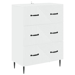 vidaXL Drawer Cabinet White 66 x 34.5 x 89.5 cm Engineered Wood 2