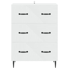 vidaXL Drawer Cabinet White 66 x 34.5 x 89.5 cm Engineered Wood 6