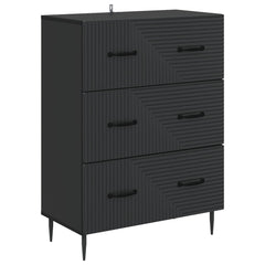 vidaXL Drawer Cabinet Black 66 x 34.5 x 89.5 cm Engineered Wood 2