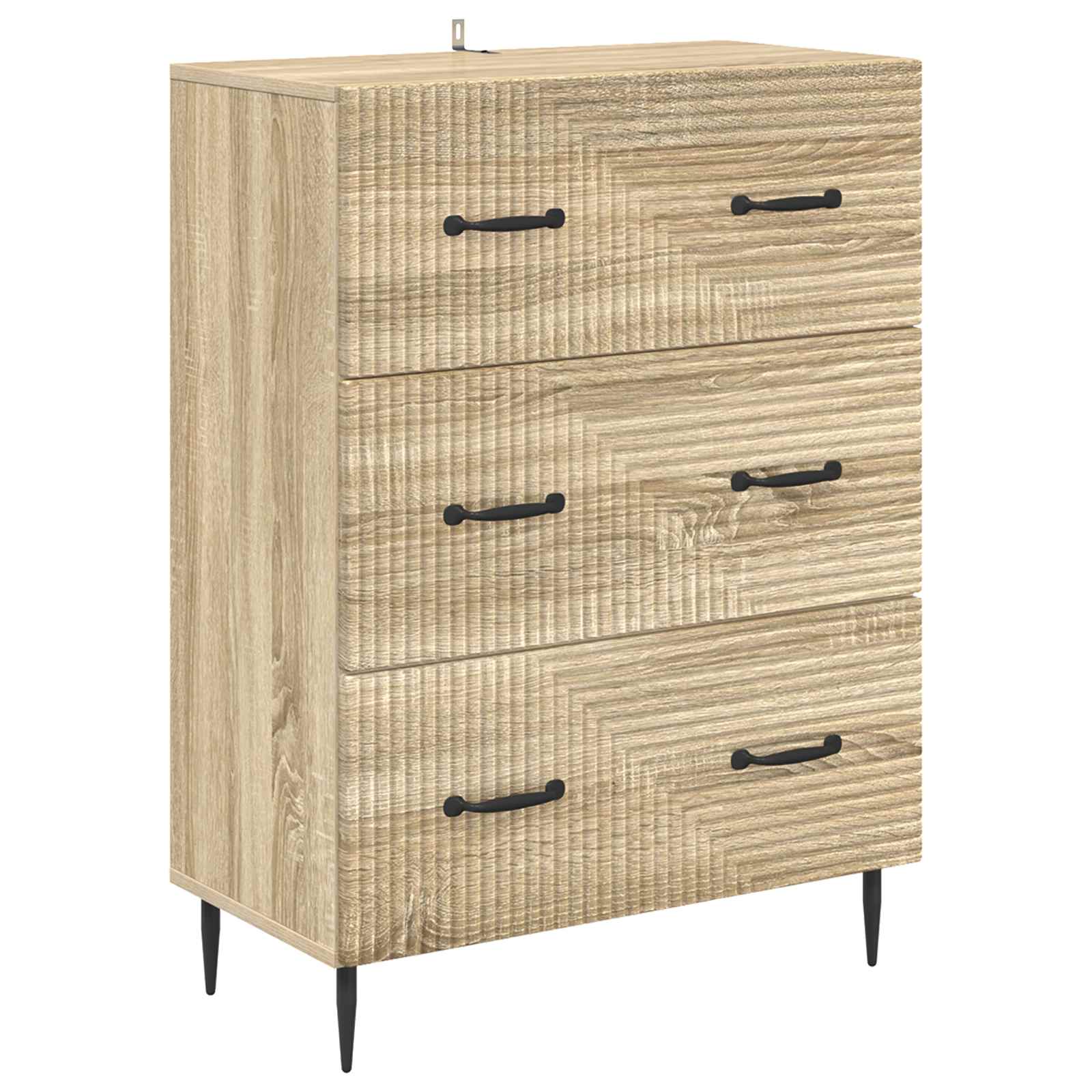 vidaXL Drawer Cabinet Sonoma Oak 66 x 34.5 x 89.5 cm Engineered Wood 2