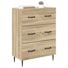 vidaXL Drawer Cabinet Sonoma Oak 66 x 34.5 x 89.5 cm Engineered Wood 3