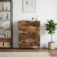 vidaXL Drawer Cabinet Smoked Oak 66 x 34.5 x 89.5 cm Engineered Wood 4