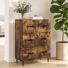 vidaXL Drawer Cabinet Smoked Oak 66 x 34.5 x 89.5 cm Engineered Wood 1