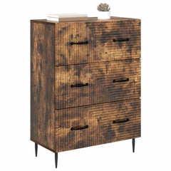 vidaXL Drawer Cabinet Smoked Oak 66 x 34.5 x 89.5 cm Engineered Wood 3