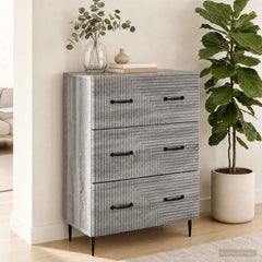 vidaXL Drawer Cabinet Grey Sonoma 66 x 34.5 x 89.5 cm Engineered Wood 4