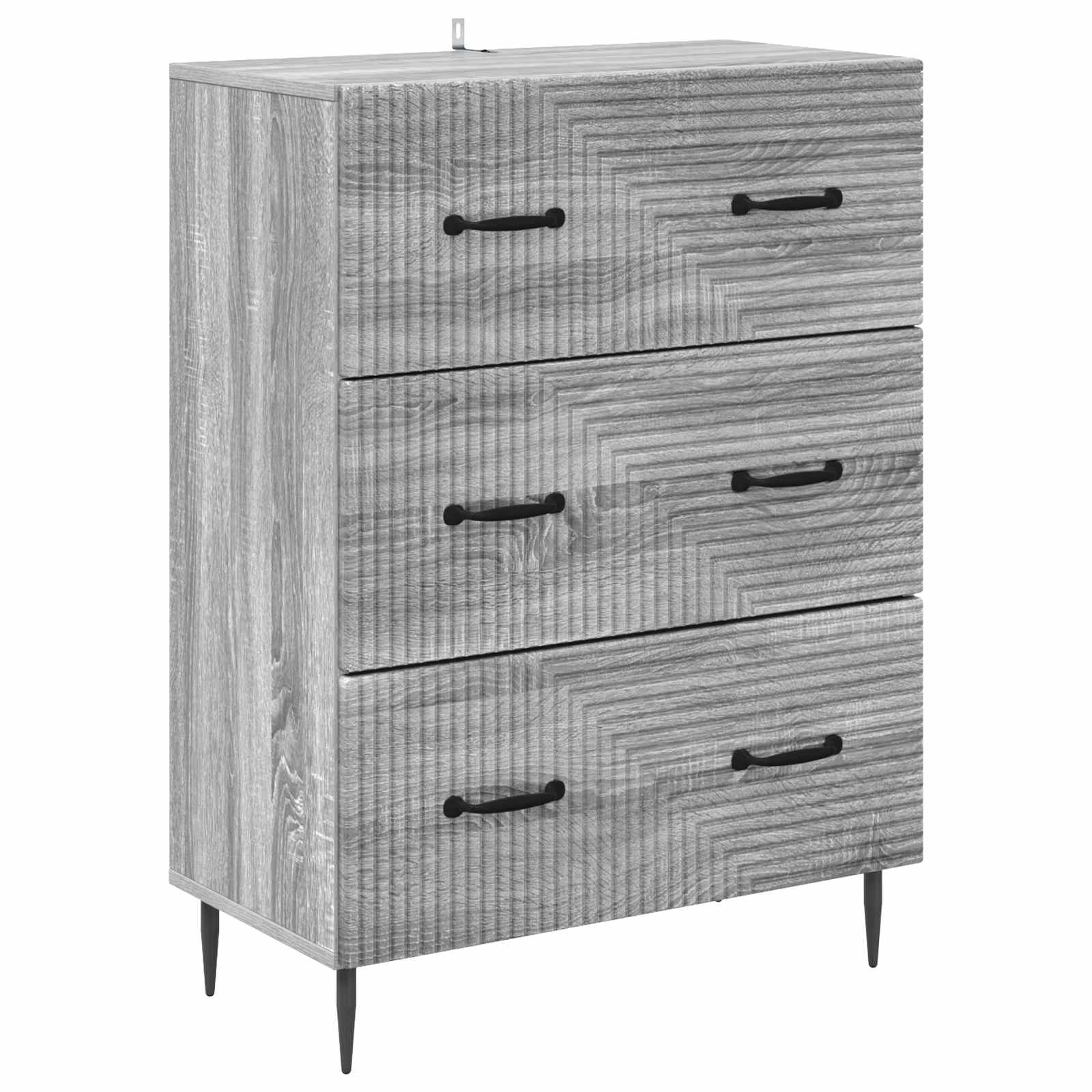 vidaXL Drawer Cabinet Grey Sonoma 66 x 34.5 x 89.5 cm Engineered Wood 2