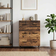 vidaXL Drawer Cabinet Old Wood 66 x 34.5 x 89.5 cm Engineered Wood 1