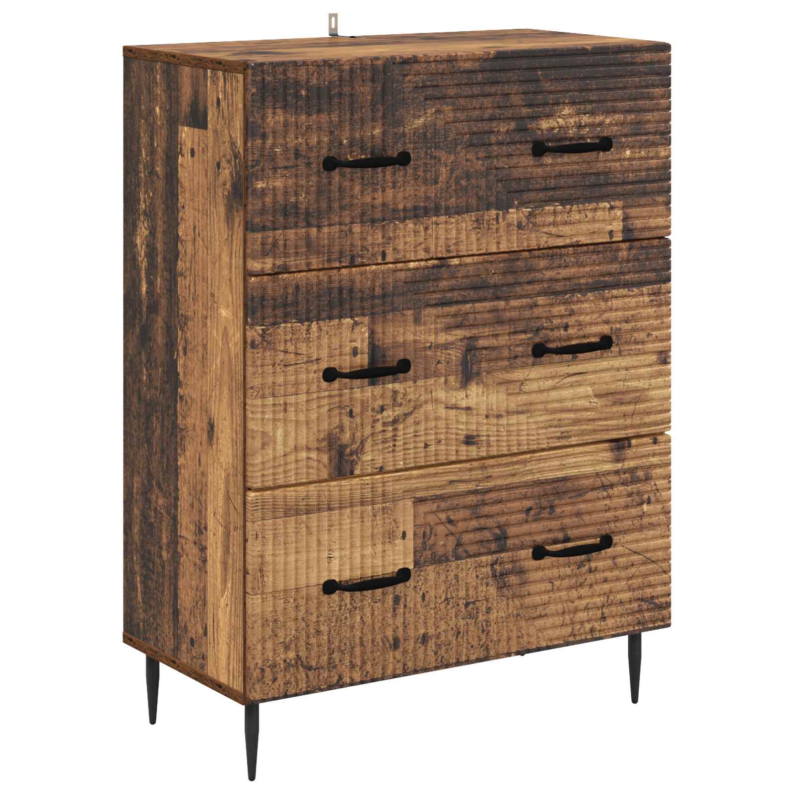 vidaXL Drawer Cabinet Old Wood 66 x 34.5 x 89.5 cm Engineered Wood 2
