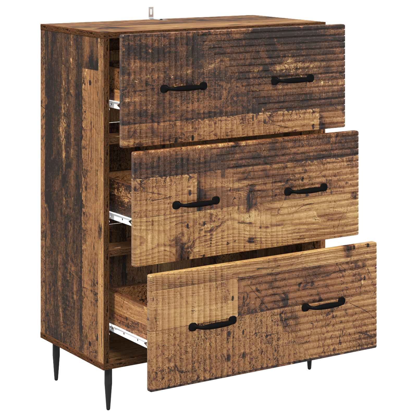 vidaXL Drawer Cabinet Old Wood 66 x 34.5 x 89.5 cm Engineered Wood 5