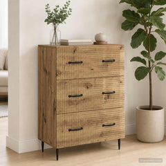 vidaXL Drawer Cabinet 66 x 34.5 x 89.5 cm Engineered Wood Artisan Oak 1