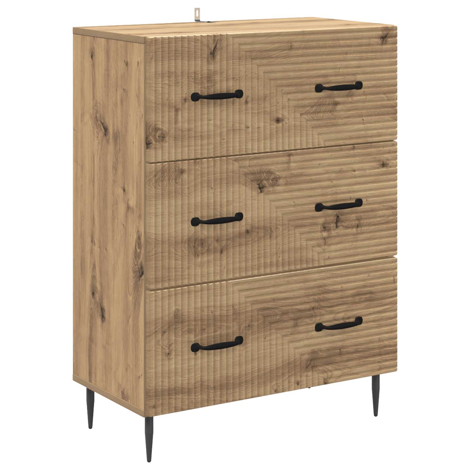 vidaXL Drawer Cabinet 66 x 34.5 x 89.5 cm Engineered Wood Artisan Oak 2