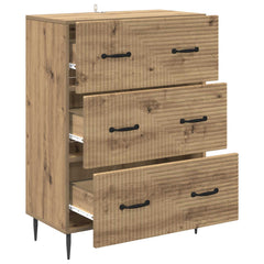 vidaXL Drawer Cabinet 66 x 34.5 x 89.5 cm Engineered Wood Artisan Oak 5