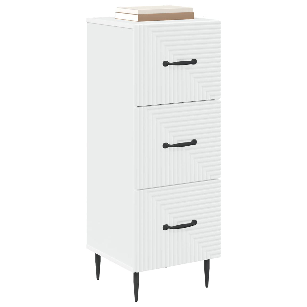 Drawer Cabinet White Engineered Wood, image 3
