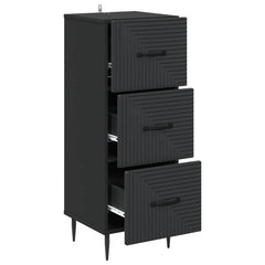 vidaXL Drawer Cabinet Black 33 x 34.5 x 89.5 cm Engineered Wood 5