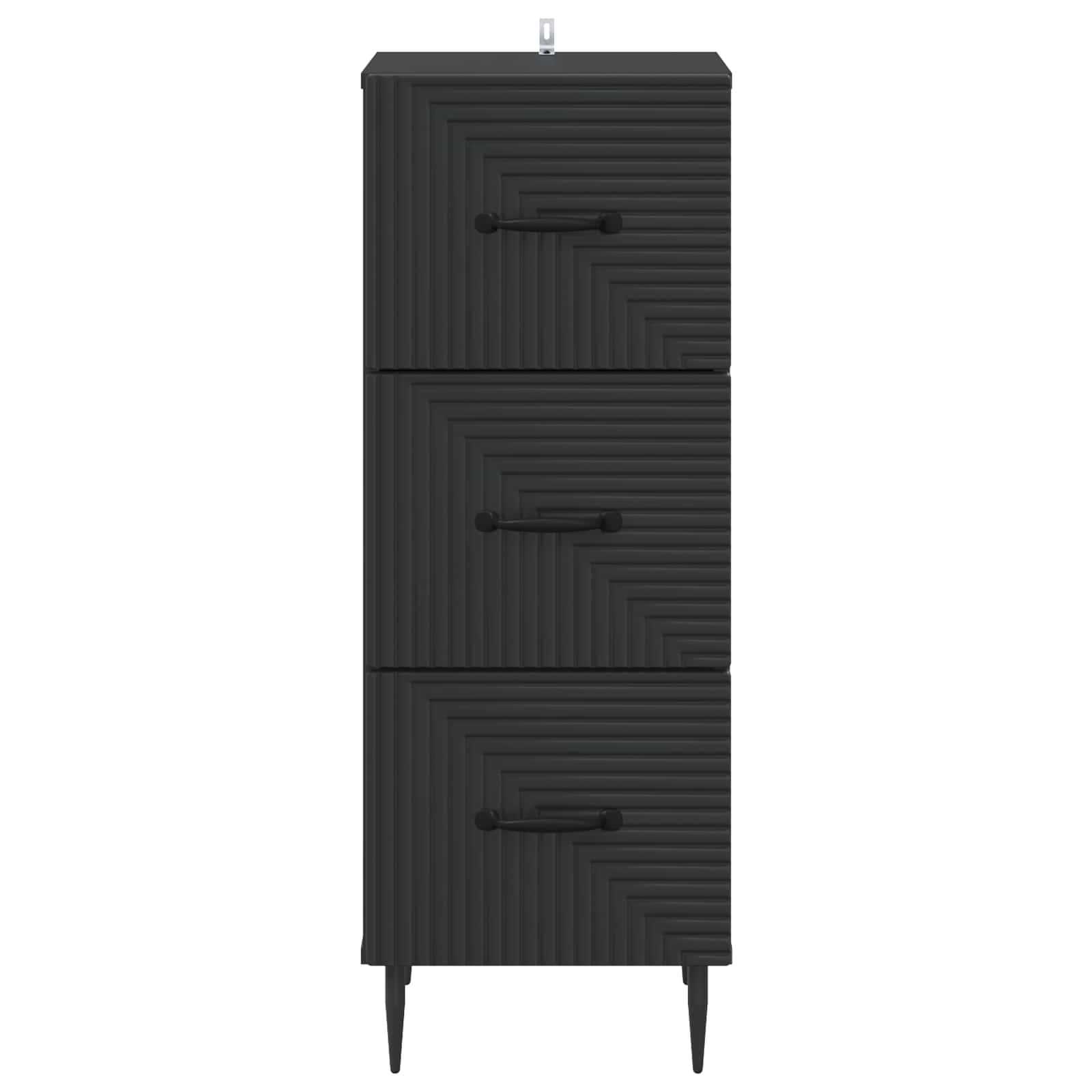 vidaXL Drawer Cabinet Black 33 x 34.5 x 89.5 cm Engineered Wood 6