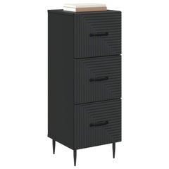 vidaXL Drawer Cabinet Black 33 x 34.5 x 89.5 cm Engineered Wood 3
