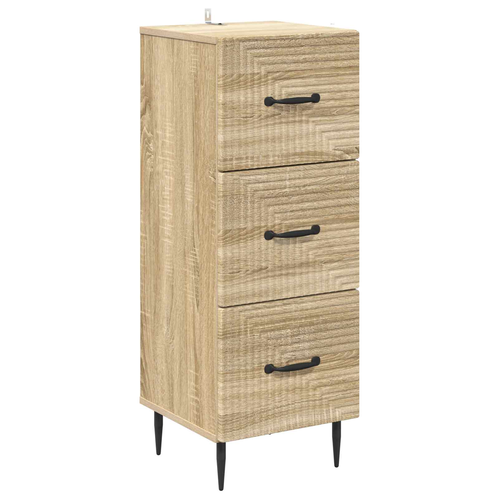 vidaXL Drawer Cabinet Sonoma Oak 33 x 34.5 x 89.5 cm Engineered Wood 2