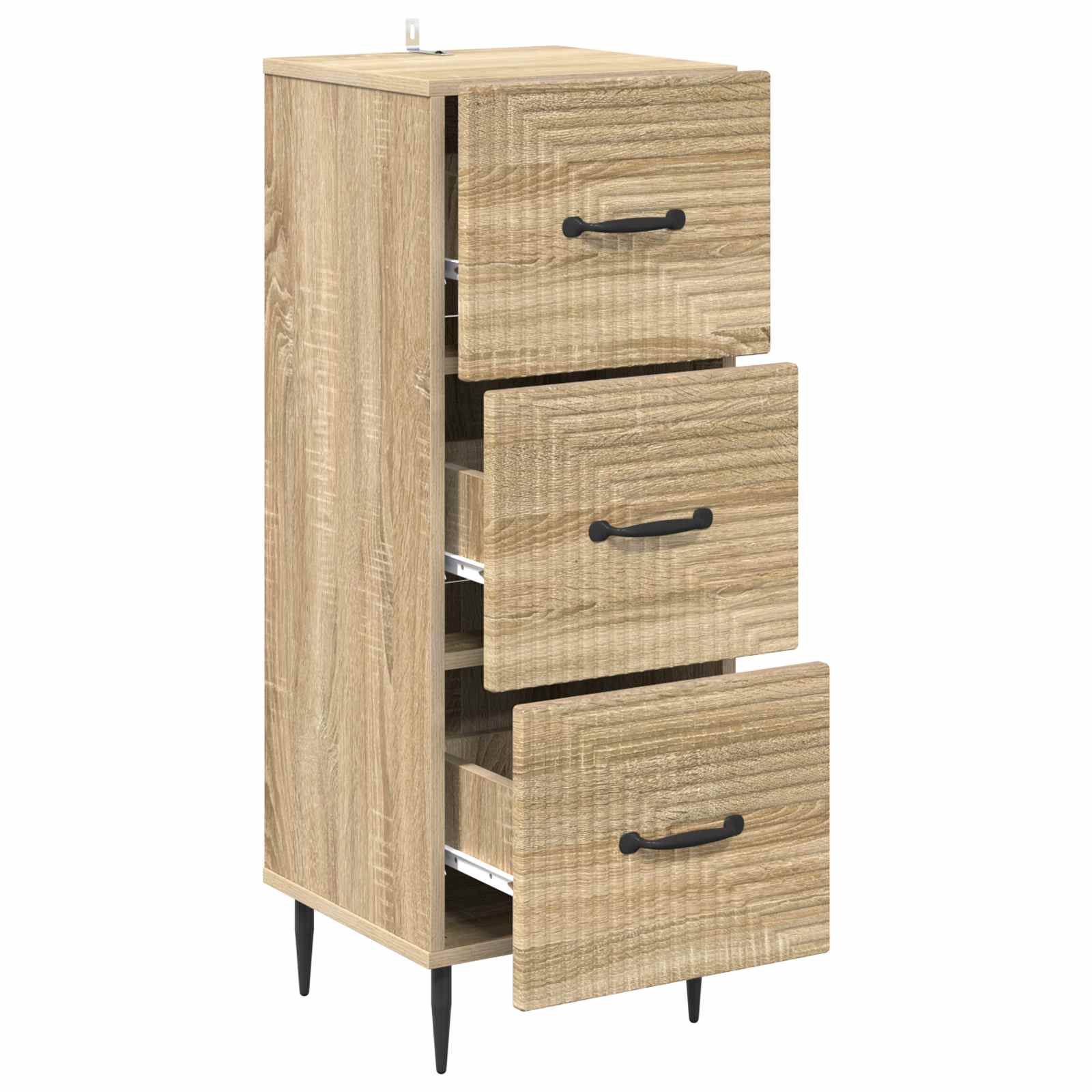 vidaXL Drawer Cabinet Sonoma Oak 33 x 34.5 x 89.5 cm Engineered Wood 5