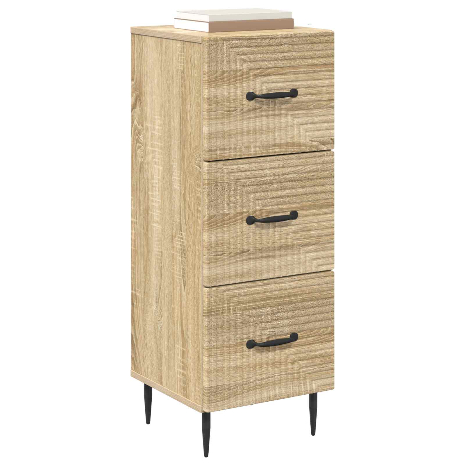 vidaXL Drawer Cabinet Sonoma Oak 33 x 34.5 x 89.5 cm Engineered Wood 3