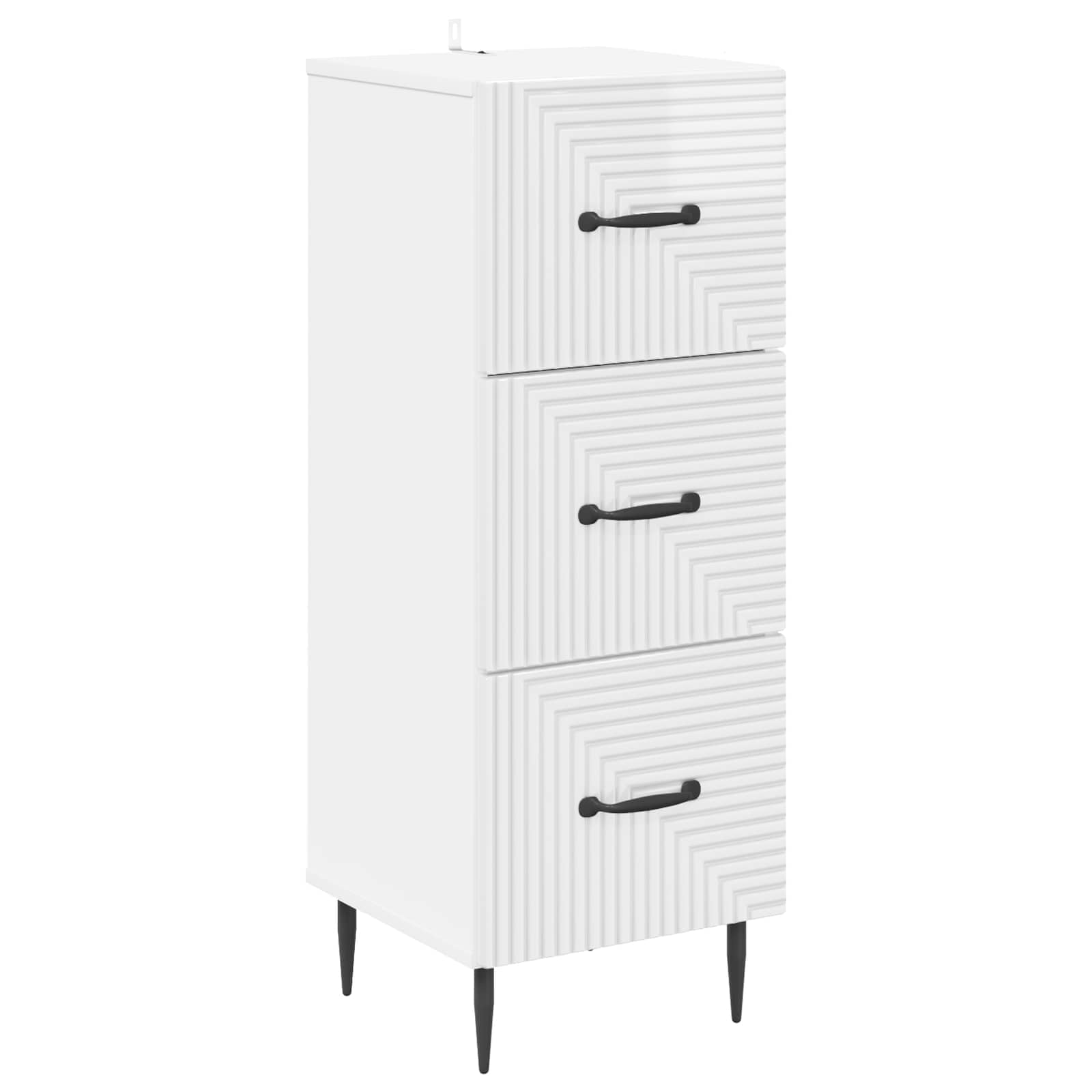 vidaXL Drawer Cabinet High Gloss White 33 x 34.5 x 89.5 cm 2