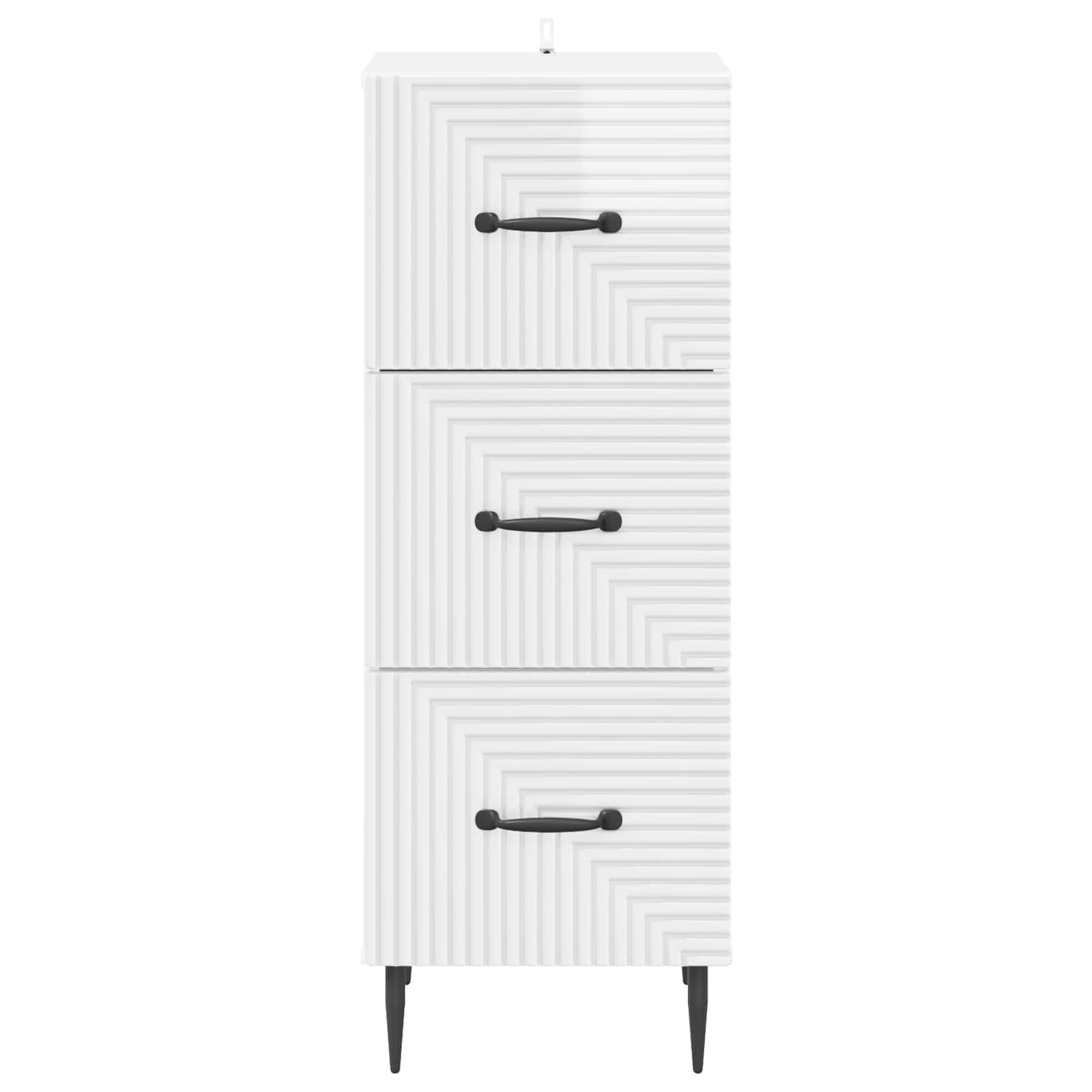 vidaXL Drawer Cabinet High Gloss White 33 x 34.5 x 89.5 cm 6