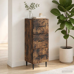 vidaXL Drawer Cabinet Smoked Oak 33 x 34.5 x 89.5 cm Engineered Wood 4