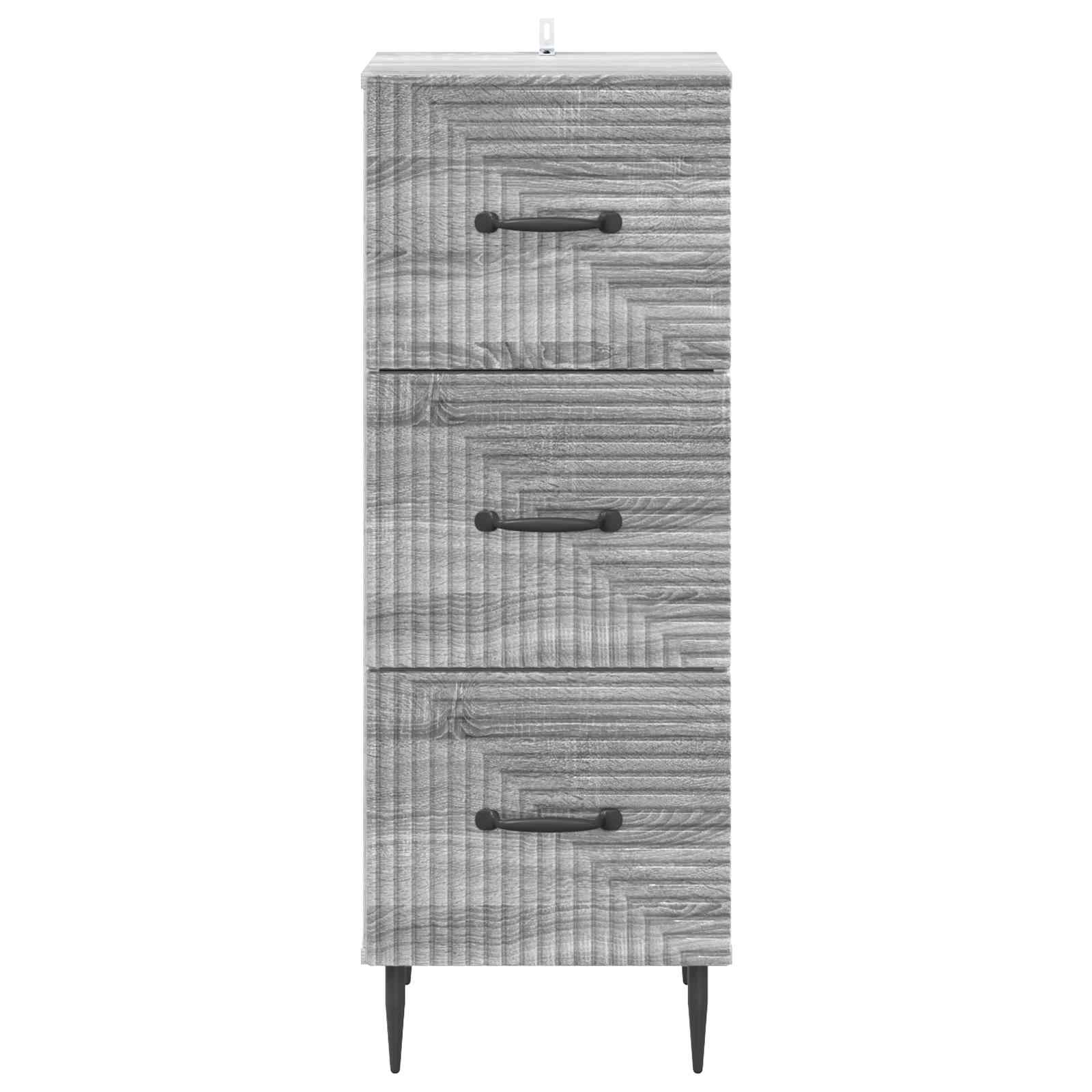 vidaXL Drawer Cabinet Grey Sonoma 33 x 34.5 x 89.5 cm Engineered Wood 6