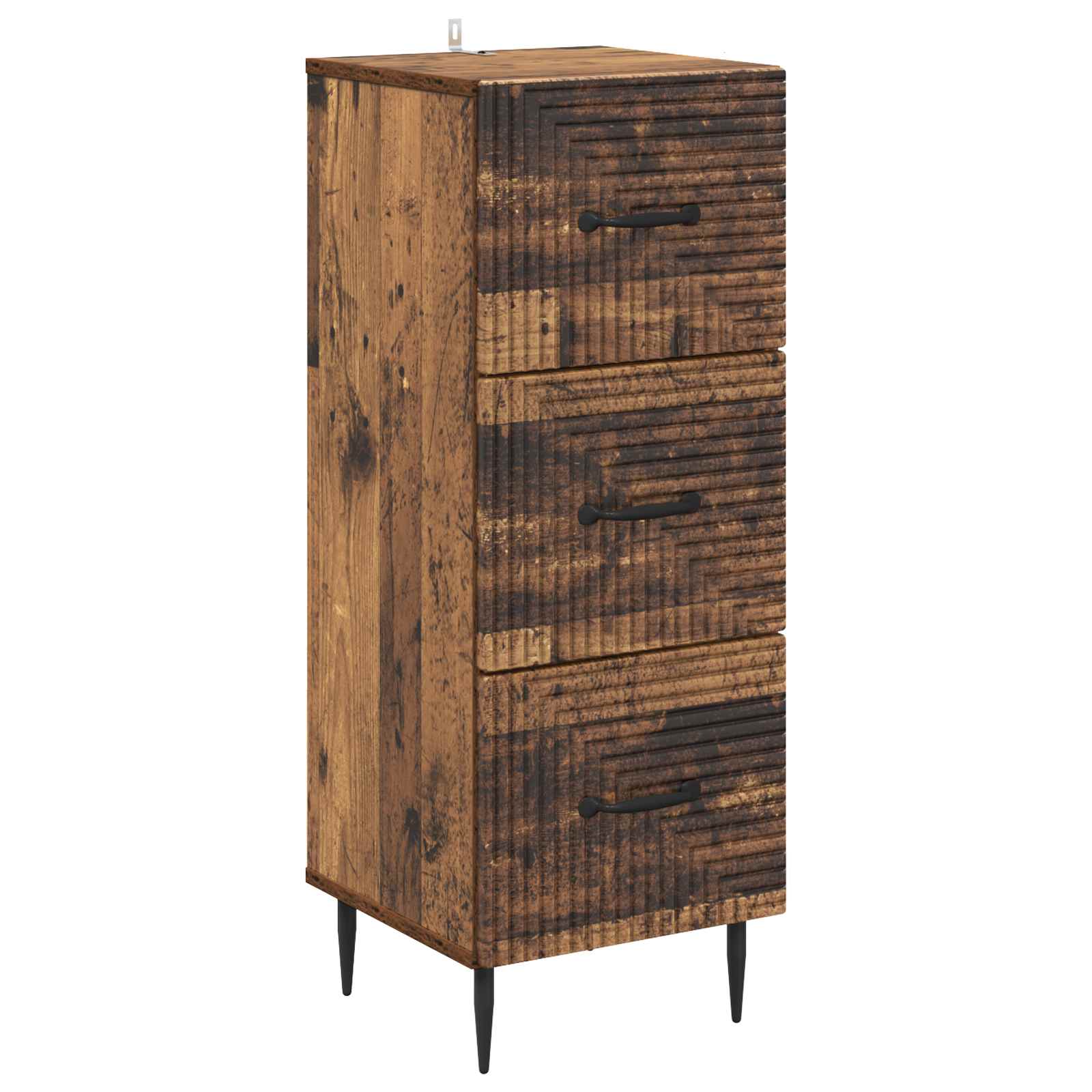 vidaXL Drawer Cabinet Old Wood 33 x 34.5 x 89.5 cm Engineered Wood 2