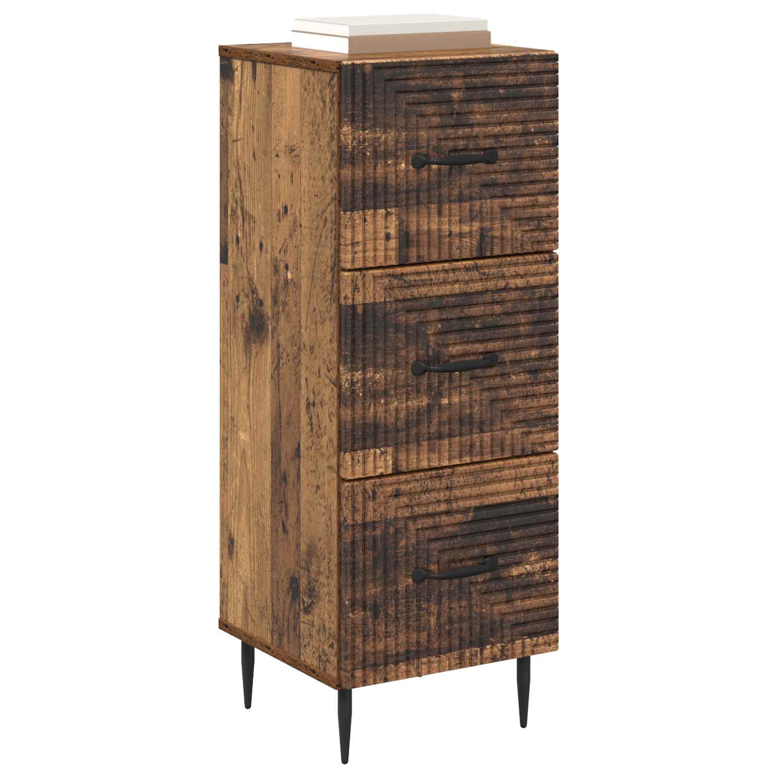 vidaXL Drawer Cabinet Old Wood 33 x 34.5 x 89.5 cm Engineered Wood 3