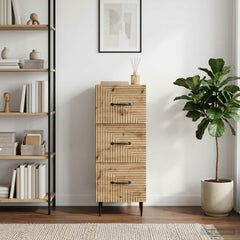 vidaXL Drawer Cabinet 33 x 34.5 x 89.5 cm Engineered Wood Artisan Oak 4