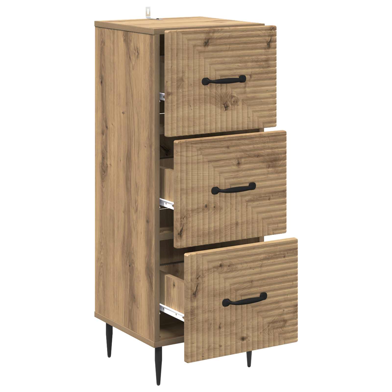 vidaXL Drawer Cabinet 33 x 34.5 x 89.5 cm Engineered Wood Artisan Oak 5