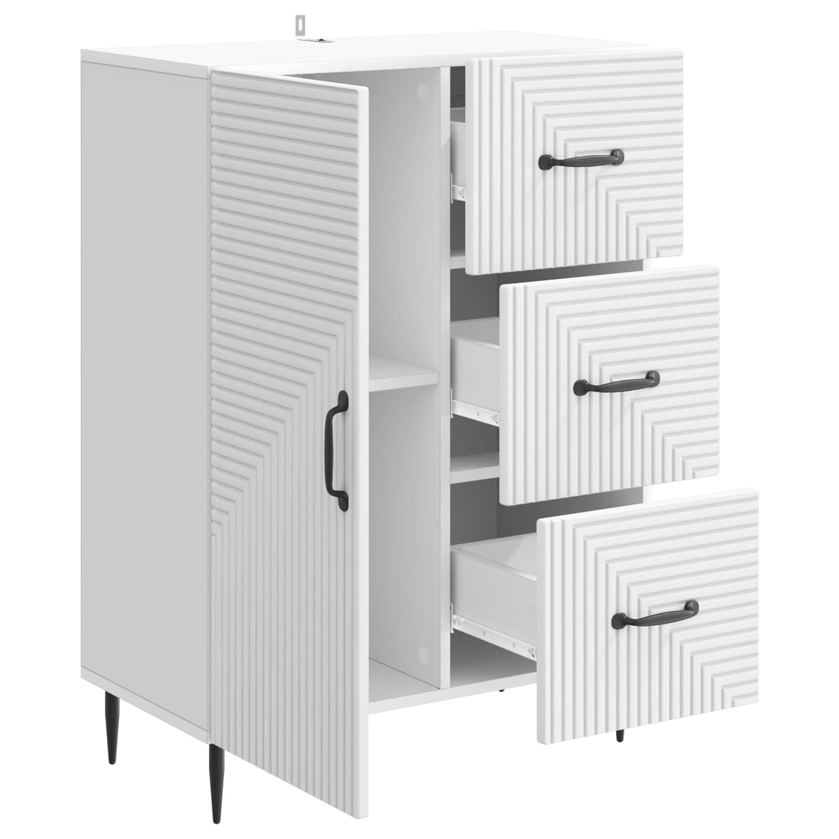 Sideboard 66 x 34.5 x 89.5 cm Engineered Wood White