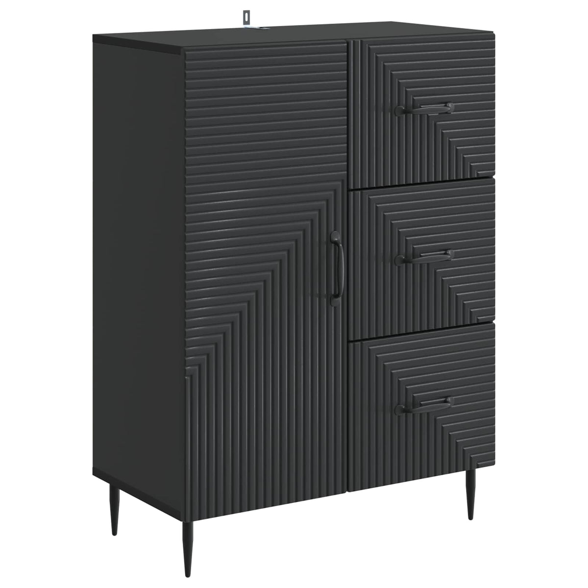 Sideboard 66 x 34.5 x 89.5 cm Engineered Wood Black