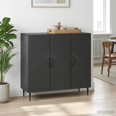 Sideboard 89 x 34.5 x 80 cm Engineered Wood Black