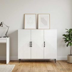 Sideboard 89 x 34.5 x 80 cm Engineered Wood High gloss white