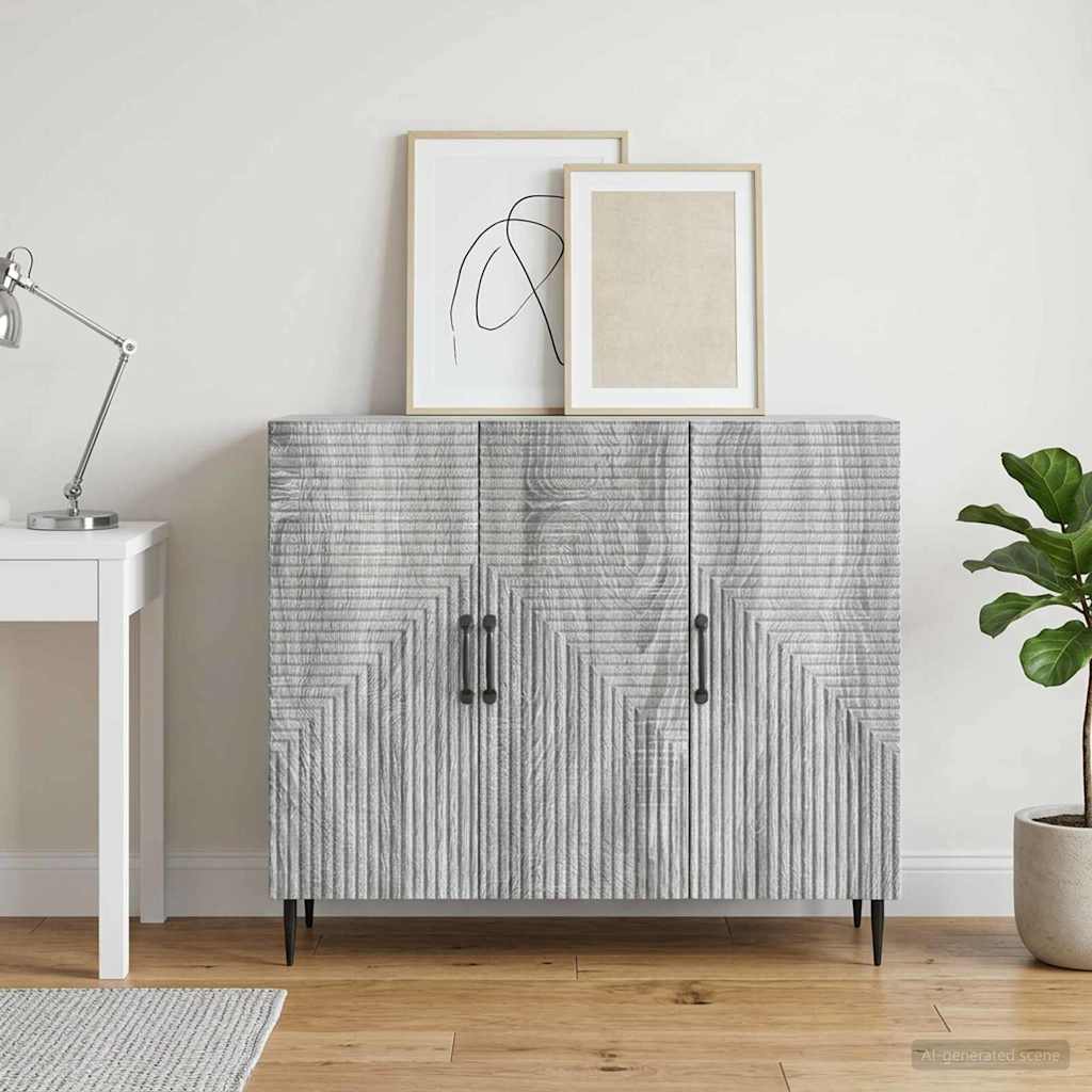 Sideboard 89 x 34.5 x 80 cm Engineered Wood Grey sonoma