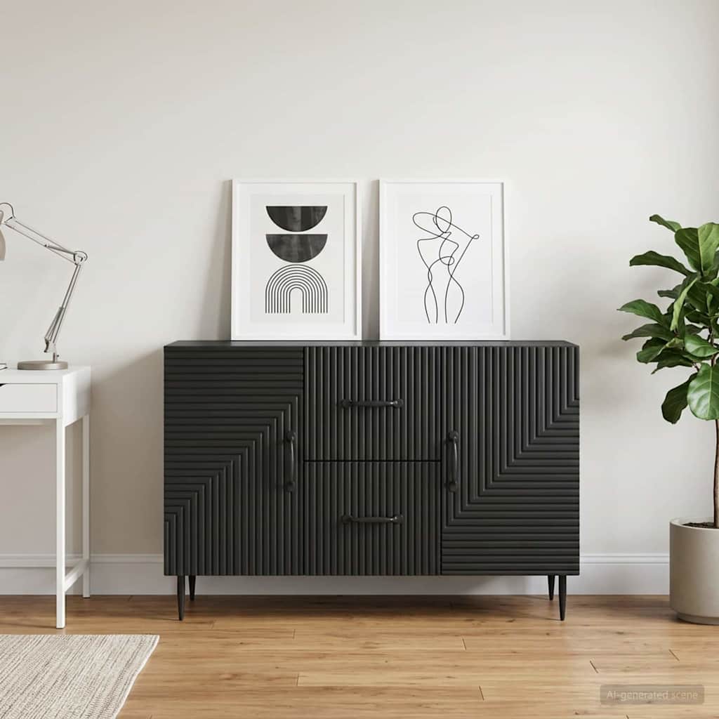 Sideboard 89 x 34.5 x 60 cm Engineered Wood Black