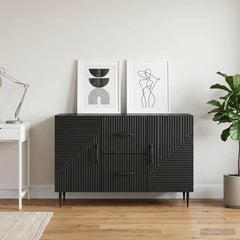 Sideboard 89 x 34.5 x 60 cm Engineered Wood Black