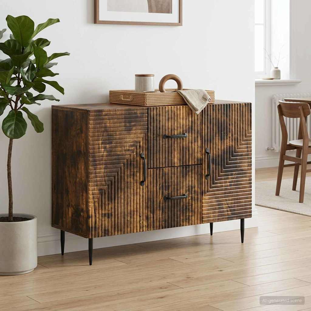 Sideboard 89 x 34.5 x 60 cm Engineered Wood Smoked oak