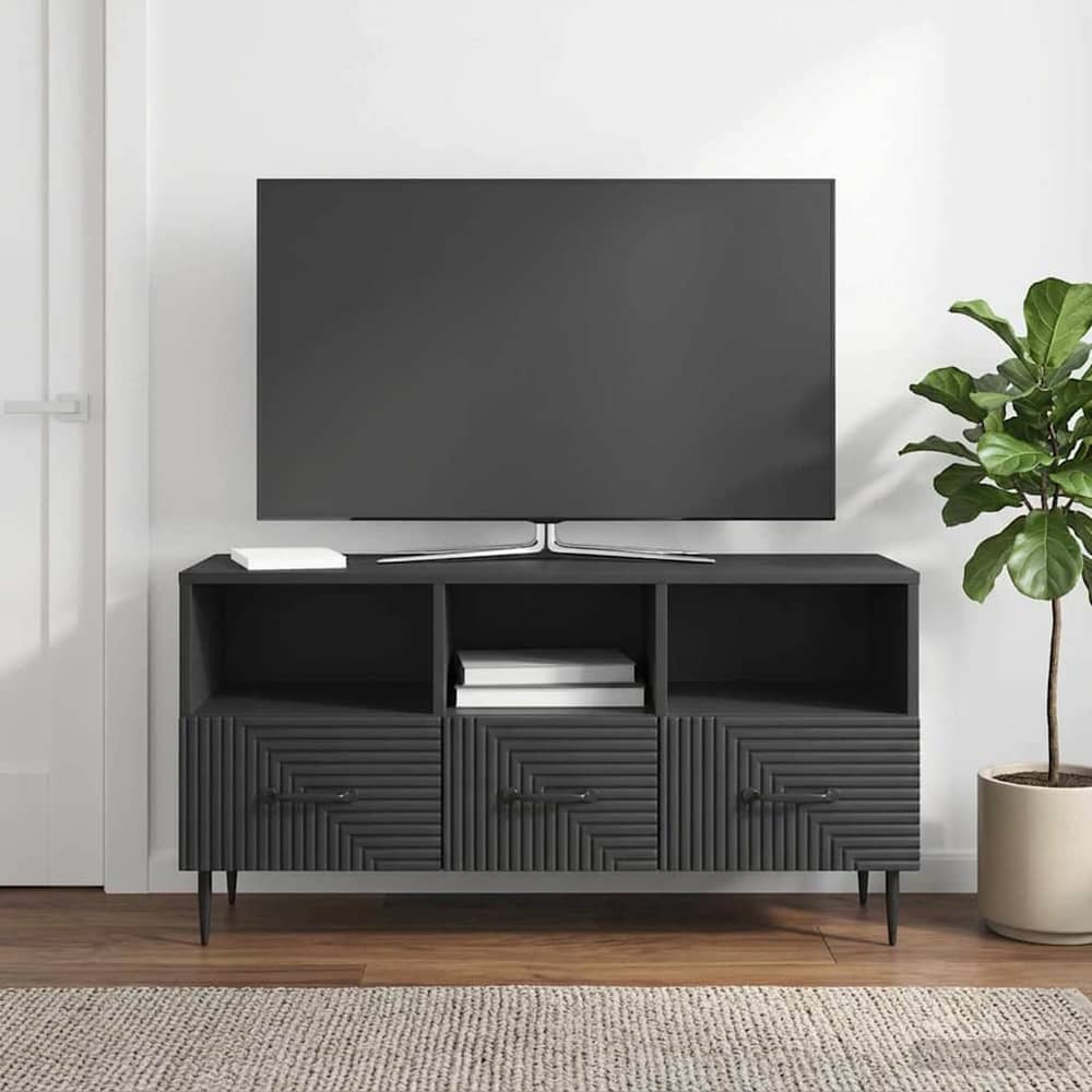 TV Cabinet 102 x 34.5 x 50 cm Engineered Wood Black