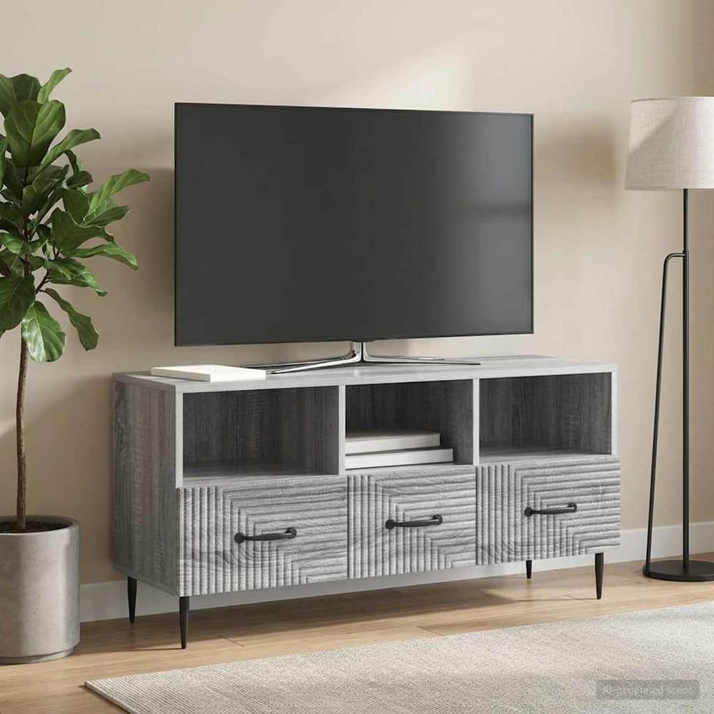 TV Cabinet 102 x 34.5 x 50 cm Engineered Wood Grey sonoma