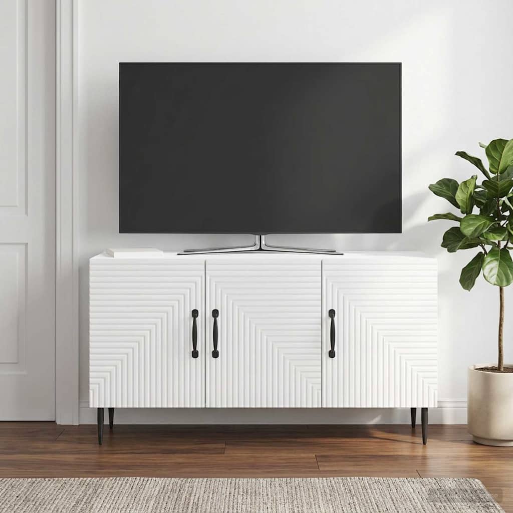 TV Cabinet 99 x 34.5 x 50 cm Engineered Wood High gloss white