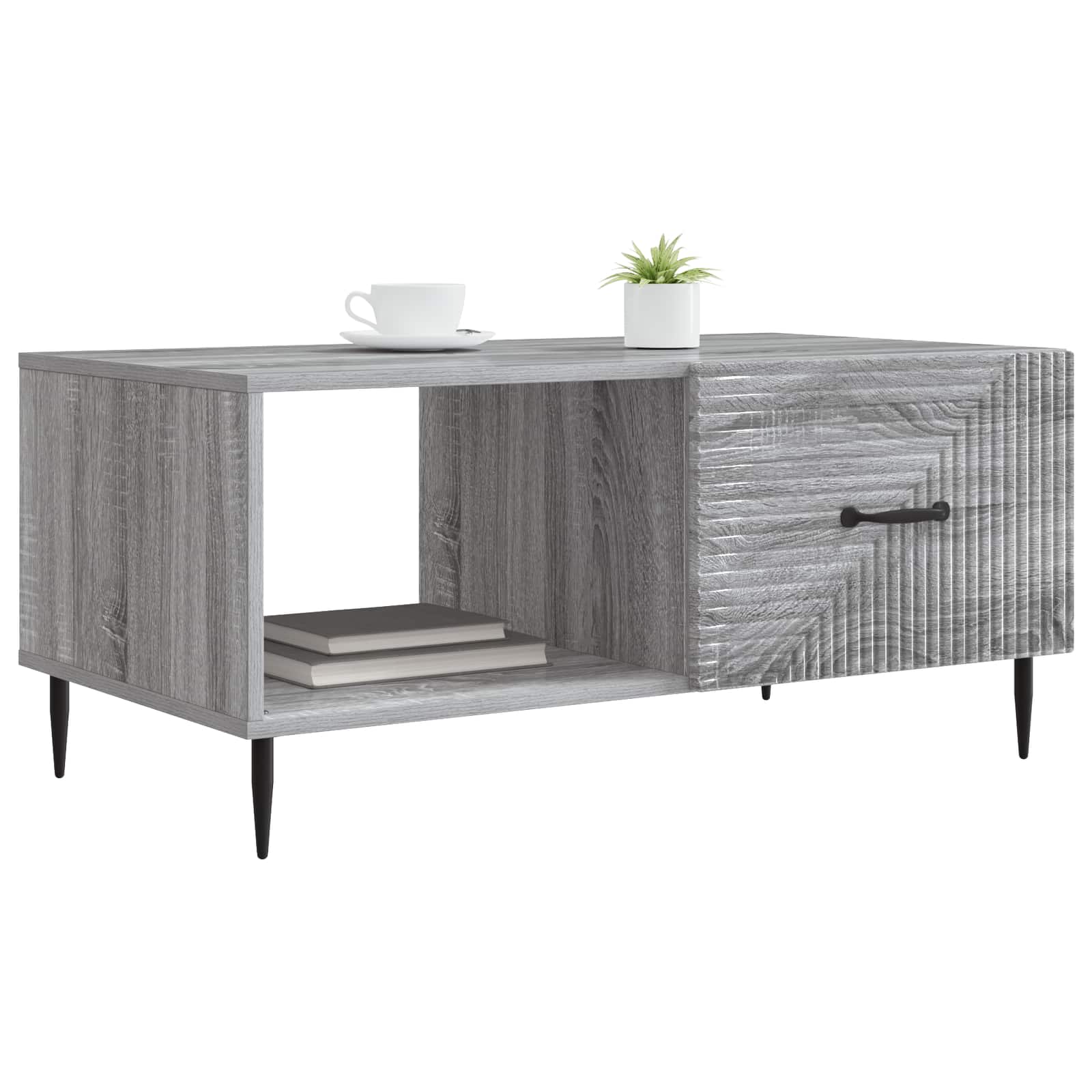 vidaXL Coffee Table Grey Sonoma 90 x 50 x 40 cm Engineered Wood 3