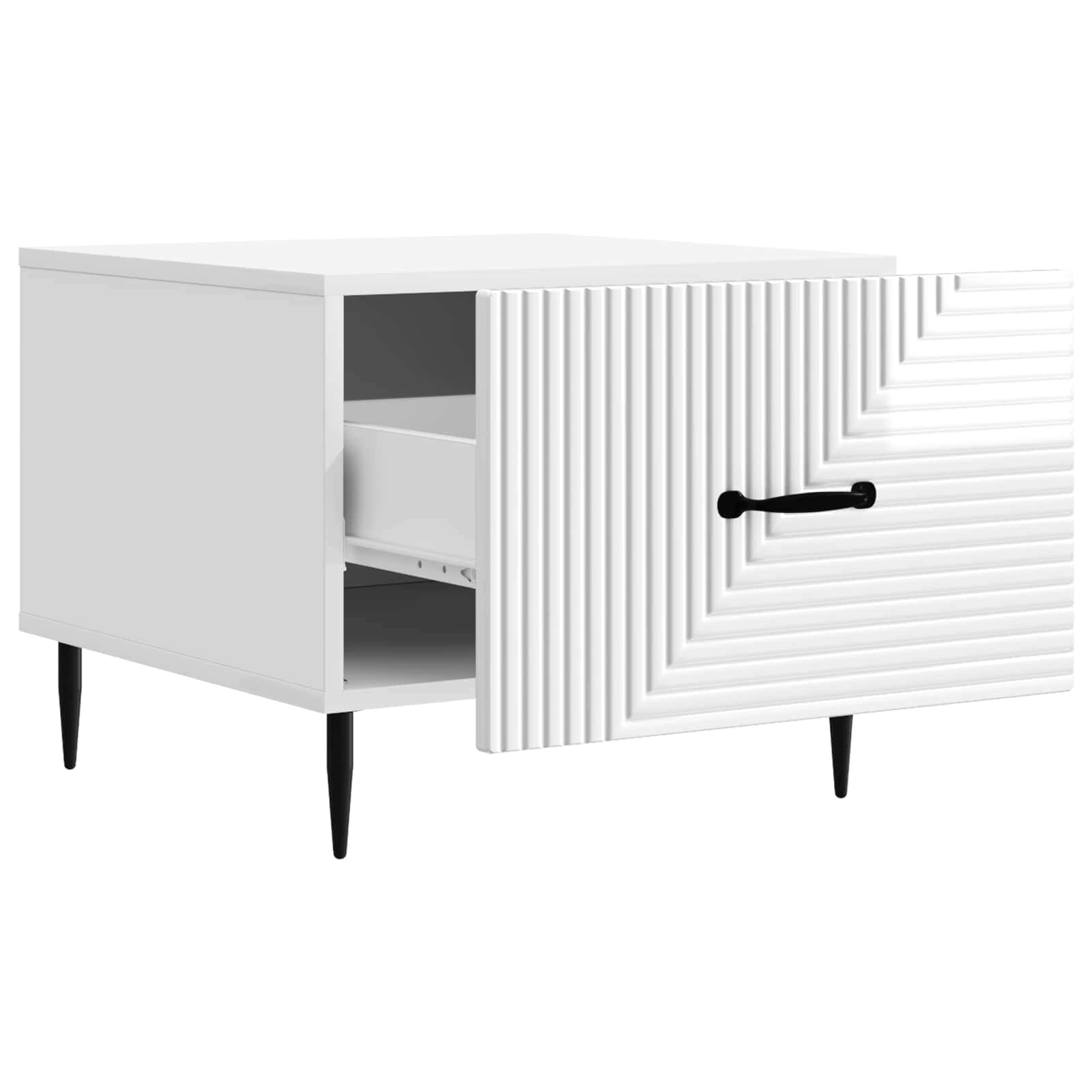 vidaXL Coffee Table High Gloss White 49 x 50 x 40 cm Engineered Wood 4