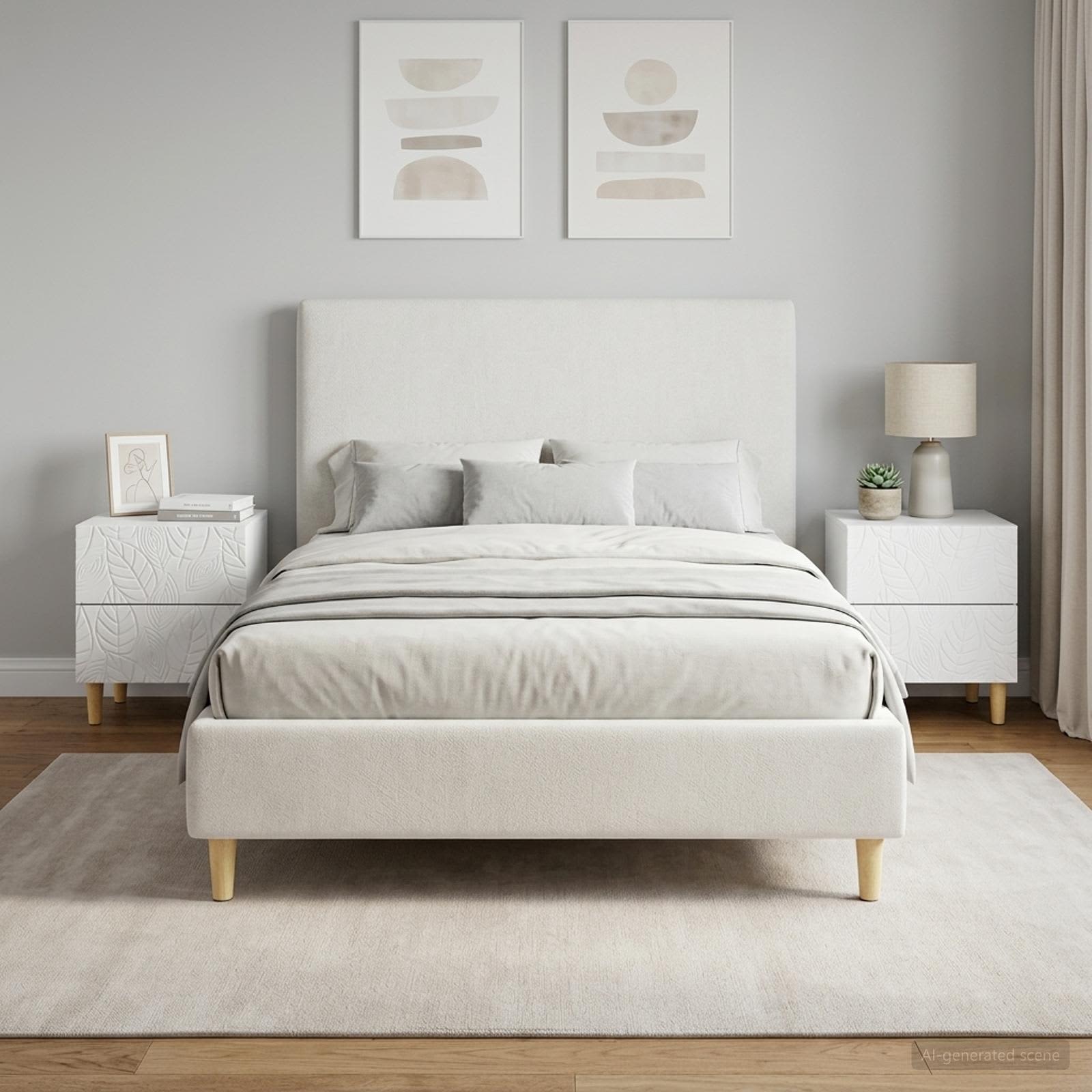 vidaXL Bedside Table 2 pcs White 43 x 34.5 x 48 cm Engineered Wood 1